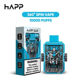 Wholesale I Vape EU Warehouse 2% 5% Happ Bar Spin 10000 Puffs Rotating Vape E Cigarette 10K Ready to Ship