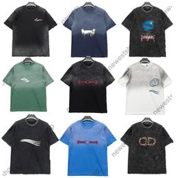 Mens plus size t-shirt Designer t shirts luxury tshirts casual washed cloth vintage cotton tshirt spring summer designer classic letter paris geometry tee 3XL XXXL