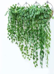 Green Artificial Fake Hanging Vine Plant Leaves Foliage Flower Garland Home Garden Wall HangingDecoration IVY VineSupplies1571402