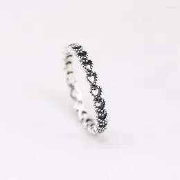 Cluster Rings Genuine 925 Sterling Silver Linked Heart Ring Compatible With European Women Jewellery Accessories