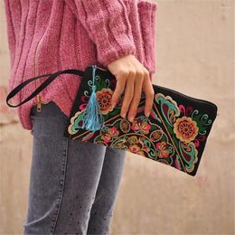 Evening Bags Ethnic Style Embroidered Clutch Bag Fashionable Wallet Day Clutches Storage Casual For Women Top-handle