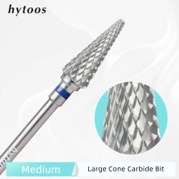 Bits HYTOOS Perfect Cone Cuticle Bit 3/32 Carbide Nail Drill Bits Milling Cutter for Manicure Electric Drills Nails Accessories Tool