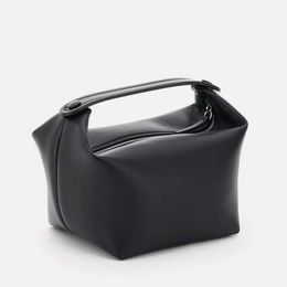 high-end The Rows top layer cowhide niche design texture lunch box genuine leather portable underarm bag water bucket womens bag 1PQA