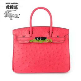 Bk 2530 Handbags Ostich Leather Totes Trusted Luxury Bags 2024 High End Ostrich Leather Womens Bag Light Luxury Fashion Trend 30 Platinum Bag W have logo HBTKUC