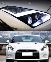 LED Daytime Running Head Lamp for Nissan GTR R35 2007-2015 Turn Signal High Beam Light Projector Lens