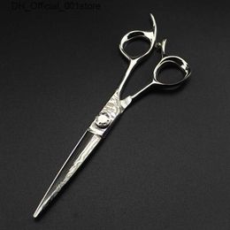 Hair Scissors Damascus steel 6 inch hair salon scissors cutting barber makas tools cut thinning shears hairdressing scissors Q240425