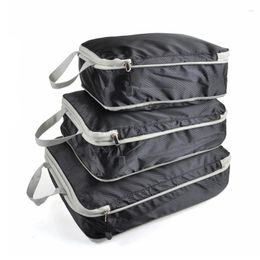 Duffel Bags 3 Pcs/Set Compressible Packing Travel Storage Bag Waterproof Suitcase Nylon And Grid Portable With Handbag Luggage Organiser