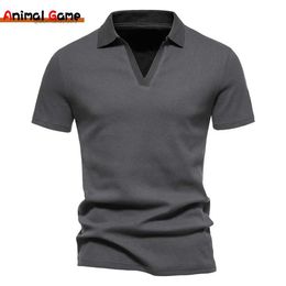 Men's Polos Mens Henley Shirt Slim Fit Cotton Short Sleeve Casual T-Shirt Jogger Mens T Shirts Loose TopsL2404