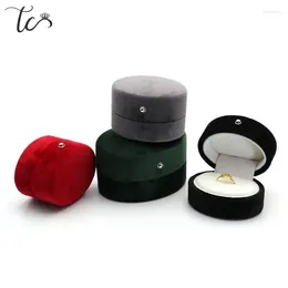 Jewelry Pouches Oval Velvet Box Ring Pendant Bracelet Earring Necklace Storage Packaging Gift