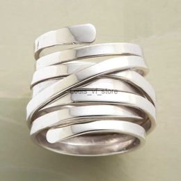 Band Rings Fashion Creativity Silver Colour Large Wraparound for Women Men Engagement Party Ring Jewellery Size 6-10 H240425
