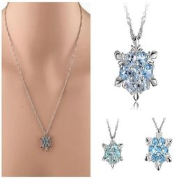 2019 Droppshiping Fashion Women Crystal Zircon Snowflake Pendant Necklace Jewellery Christmas New Year Gifts BFJ5541884243958325