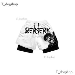 Y2k Hellstar Men's Designer Shorts Black Anime Berserk Manga Print Gym Compression Stretchy Sports Quick Dry Fitness Workout Summer 346