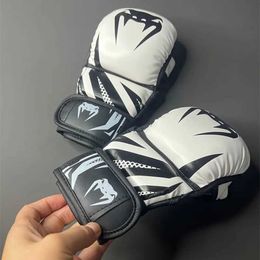 Protective Gear Professional MMA Half Finger Boxing Gloves Thickened Sanda Thai Boxing Training Gloves Boxing Training Accessories 240424