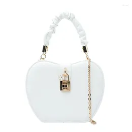 Shoulder Bags Fashion Solid Color Apple Shaped Plum Blossom Lock Chain Summer Women's Portable Messenger Bag Purses And Handbags