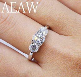 AEAW 2ctw 65mm Round Cut EngagementWedding Moissanite Diamond Ring Double Halo Ring Platinum Plated Silver X2202142097913