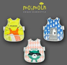 Baby Kids Cartoon EVA Bibs Waterproof Moimoln Bandana Silicone Children Boys Girls Infants Burp Clothes Feeding Care 240422