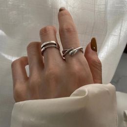 Cluster Rings 925 Sterling Silver Cross Twist Thread Drop Ring Female Index Finger Fashion Personality Retro Accessories Simple Fine Jewelry