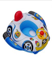 Cartoon children swimming circle Thickened pvc inflatable seat ring for swimming steering wheel trumpet Swimming boat inflatable f8808062