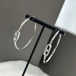 Stud Earrings Luxury 925 Silver Bracelet Women's Single Diamond Sliding Exquisite Personality Christmas