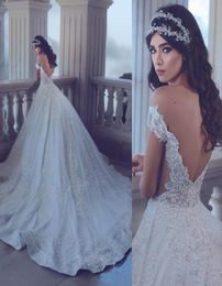 Said Mhamad ALine Wedding Dress Beaded Full Lace Applique Off Shoulder Sexy Backless Wedding Gowns Custom Made Culture Wedding Dr7863466