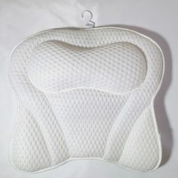 Pillow White Butterfly Bath Pillow Breathable Bathroom Cushion Accersories for Home Bathroom Accessories with Suction Cups
