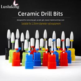 Bits Ceramic Nail Drill Bit Milling Cutter For Manicure Pedicure Nail EFiles Buffer 3/32" Shank Nail Art Electric Machine Accessory