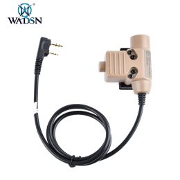 Accessories WADSN Tactical U94 Headset PTT For Motolora Talkabout 2way Kenwood ICOM Midland Radio 7.0 Cable Plug Military Headset Adapterptt