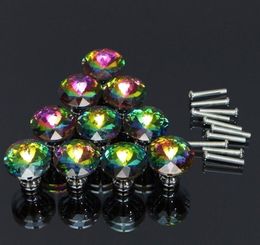 10pcs/Set Colourful Drawer Door Knobs Cupboard Wardrobe Cabinet Furniture Handle Crystal Alloy6615443