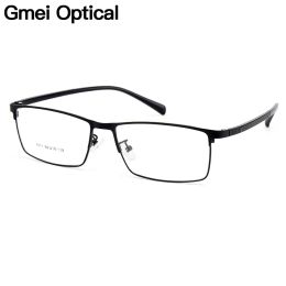 Lenses Gmei Optical Men Titanium Alloy Eyeglasses Frames for Men Eyewear Flexible Temples Legs Ip Electroplating Alloy Spectacles Y7011