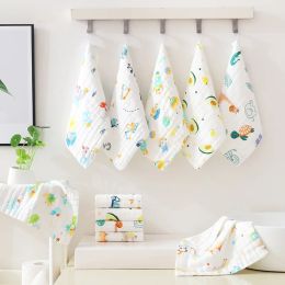 Product 5pcs Muslin 6 Layers Cotton Soft Newborn Baby Towels Baby Face Towel Handkerchief Bathing Feeding Face Washcloth Wipe Burp Cloth