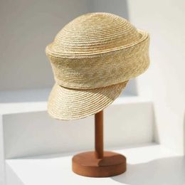 Wide Brim Hats Bucket Hats Womens Summer Beret Sun Hat DIY Fine Str C Visor Hat News Boys Hat Outdoor Activities Beach Tourism Dey Hat Base J240425