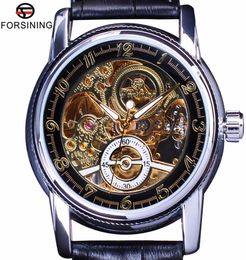 Forsining Automatic Watch Transparent Men Fashion Casual Genuine Leather Mens Skeleton Watches Top Brand Luxury Male Wristwatch4564846