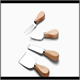 Bar Dining Knife Other Aessories Home Garden4 Pcs Set with Wood Handle Steel Stainless Slicer Cheese Cutter Kitchen Knives Drop De