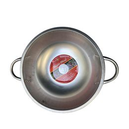 African head pan with steel handle flat bottomed pot