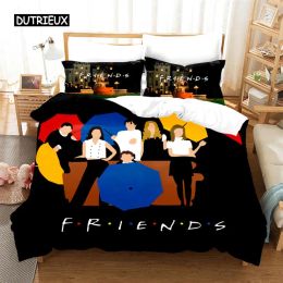 sets Friends Movie Duvet Cover Black Comforter Cover Bedding Set Quilt Cover Set Movie Theme for Women Men Friends Gift Bedroom Decor