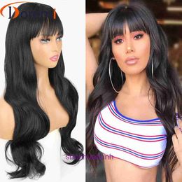 The Beginners Guide to Buying the Best Wigs Online in 2024 Fashionable womens wig with straight bangs large waves long curly hair whole head cover 60cm 240g