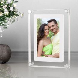 Frame Acrylic Digital Photo Frame 5 Inch 1000mAh IPS Screen 2G Memory Volume button Speaker Type C Cut Gift for Loved Porta Retrato