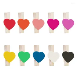 Decorative Figurines 50Pcs/Set Wooden Clips Durable Wood Clothespins Small Love Heart Pegs Po Clip