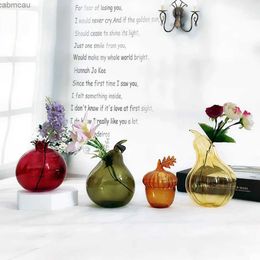 Vases Hydroponic Fruit Vase Simple Hazelnut Transparent Aromatherapy Bottle Pomegranate Home Decor Flower