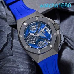 AP Movement Wrist Watch 26589IO Titanium Blue Dial 44mm Gauge Diameter Manual Mechanical Mens Watch 44mm Gauge Diameter