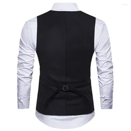 Men's Suits Wedding Business Smart Casual Suit Waistcoat Vest Polyester Fabric Slim Fit V Neck Sleeveless Light Grey