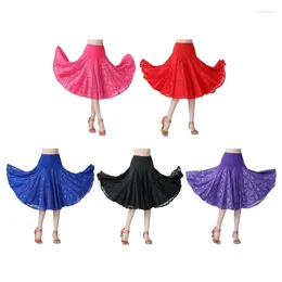 Stage Wear Lace Round Hem Long Skirt Modern Waltz National Standard Dance Splicing Big N7YF