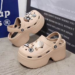 Womens Chunky Platform Sandals Summer Soft Thick Sole Diy Clogs Shoes Closed Toe NonSlip Beach Slides 240412