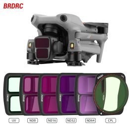 Accessories BRDRC Camera Lens Philtre Set for DJI Air 3 UV/CPL/ND8/16/32 Optical Glass Neutral Density Philtre Kit Drone Accessories