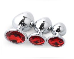 12 Colour for choose large middle small size 3pcs as 1 set steel anal plug metal butt insert gay sex toys for men women D181115021106560