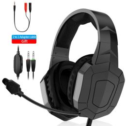 Earphones Gaming Headphones with Microphone 360 Rotation Headset Shocking Sound Music Bass Headset for Pc Mobile Phone Tablet Ps4 Switch