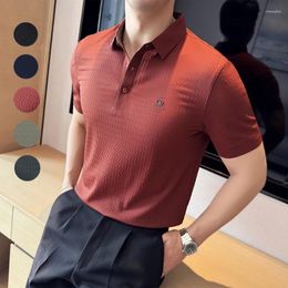 Men's Polos Polo Shirt For Business Casual Short Sleeve Breathable And Sweat-wicking Elastic Stretch T-shirt.2024