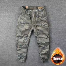 Pants Winter Working Clothes for Men 2023 Camouflage Cargo Fleece Men Military Tactical Overalls Oversize 4XL Training Harem Pants