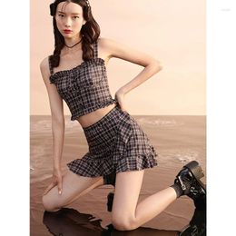 Women's Swimwear Kawaii Swimsuit Women Bikini Set Elegant Korean Girls Padded Monokini Summer Vacation Two Pieces Sexy Vintage