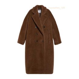 Designer Coats Cashmere Coats Luxury Coats MAX Mara Womens Warm Pure Long Hair Camel Fabric Double Layered Double Breasted Buckle Long Coat